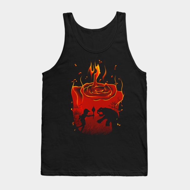 Red Flower Tank Top by Vincent Trinidad Art